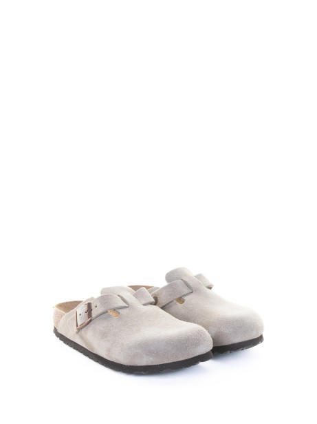 Ciabatta Boston tortora in suede donna