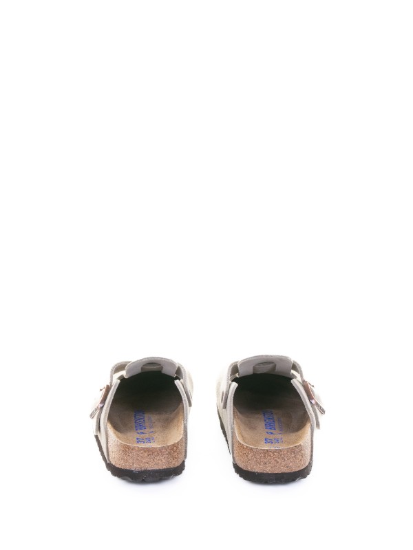 Ciabatta Boston tortora in suede donna