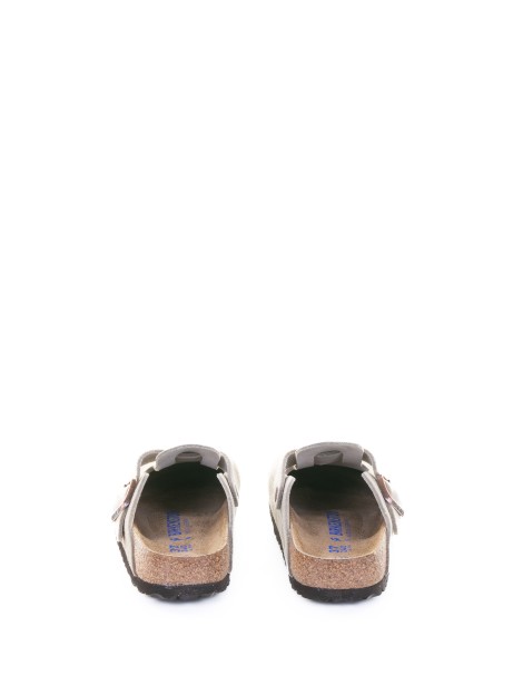 Ciabatta Boston tortora in suede donna