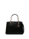 Borsa in pelle nera con logo MK