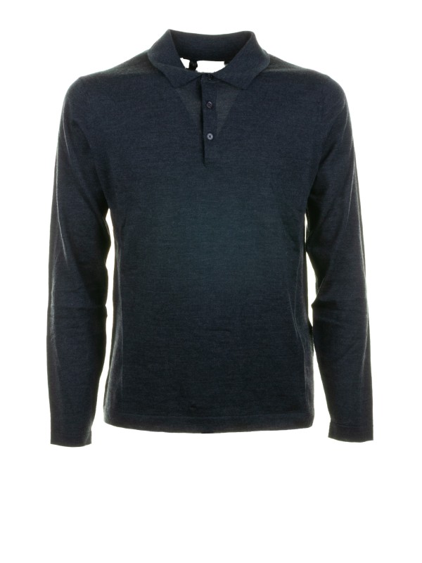 Maglioncino a polo grafite uomo