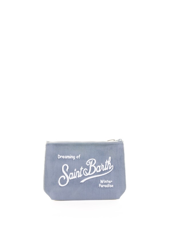 Pochette Aline a coste blu Pochette Aline a coste blu
