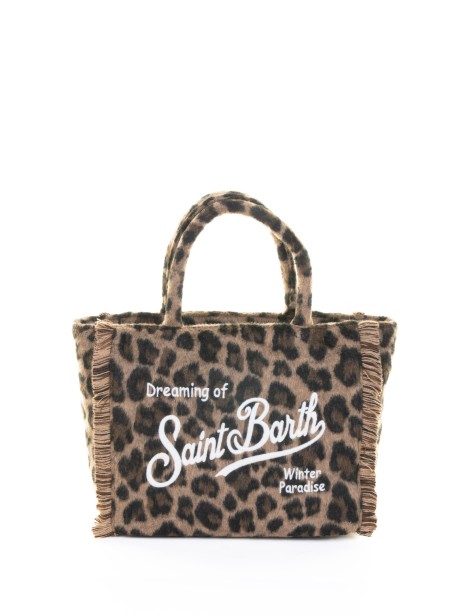 Borsa a mano Colette Felt in misto lana leopardata