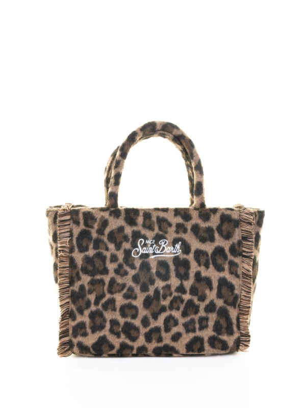 Borsa a mano Colette Felt in misto lana leopardata