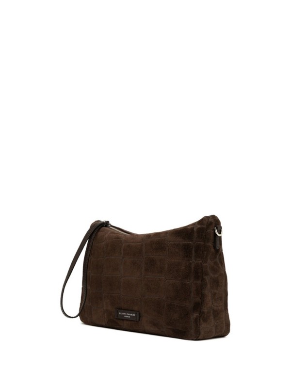 Pochette Nora in pelle scamosciata effetto cocco