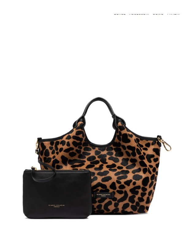 Borsa doppiomanico Dua in pelle effetto cavallino