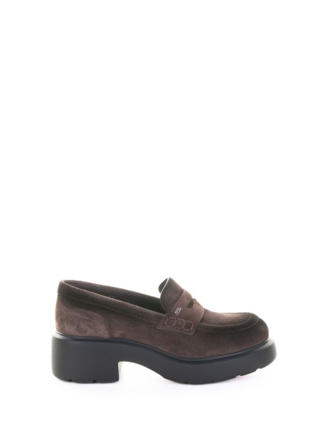 Mocassino marrone donna in camoscio
