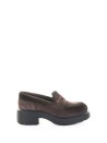 Mocassino marrone donna in camoscio