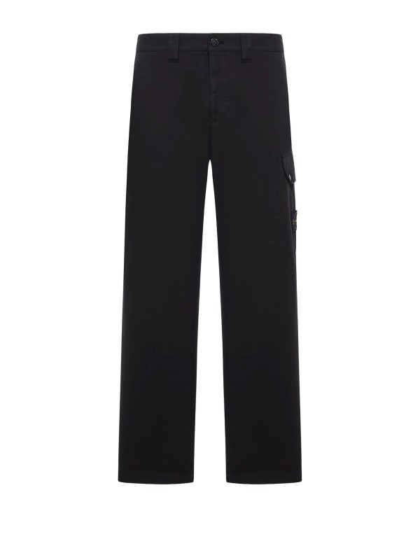 Pantalone nero con patch logo Pantalone nero con patch logo