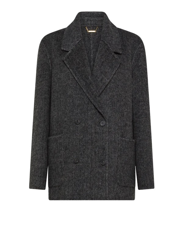 Cappotto doppiopetto donna grigio