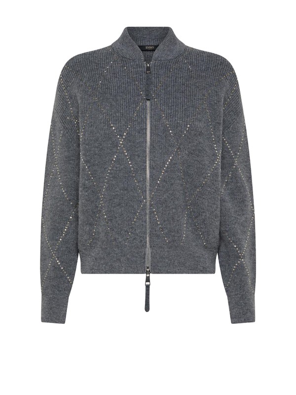 Giubbino grigio donna con zip