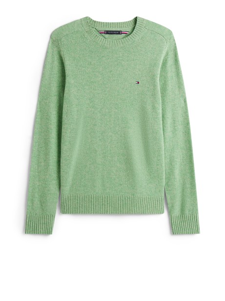 Maglia girocollo verde con mini logo