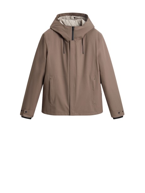 Giacca tortora uomo con cappuccio