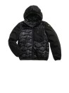 Men's Black Quilted Down Jacket with Hood