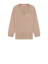 Maglia beige con scollo a V