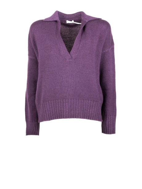 Women's Plum Knit Polo Shirt