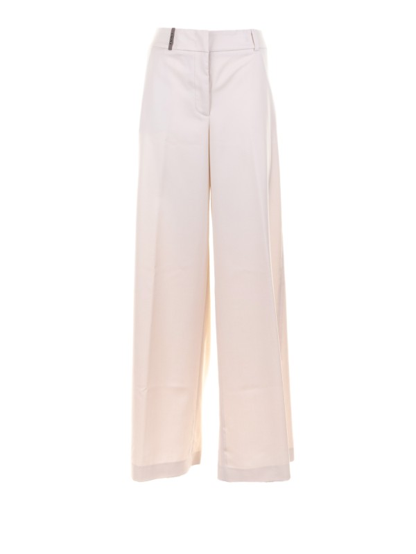 Beige high-waisted trousers
