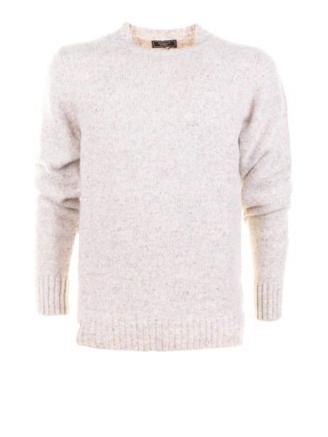 Maglia girocollo bianco gesso