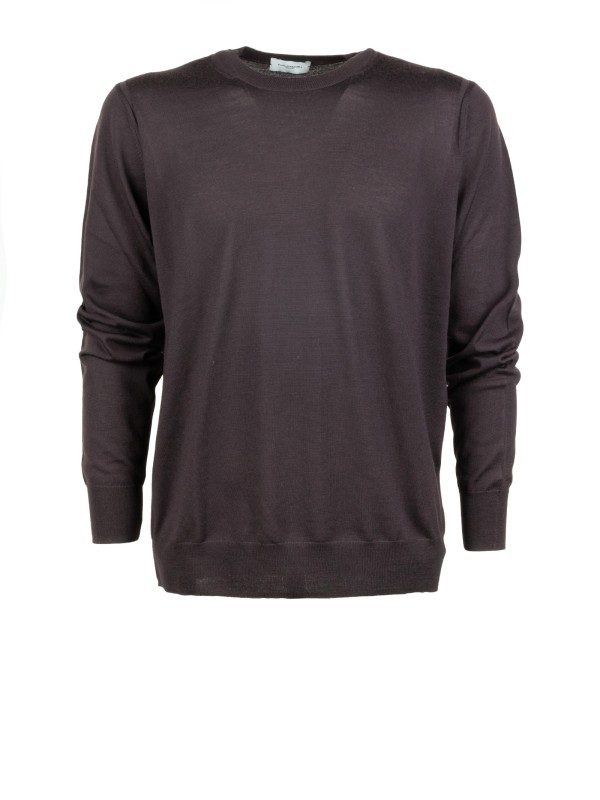 Maglia girocollo marrone uomo
