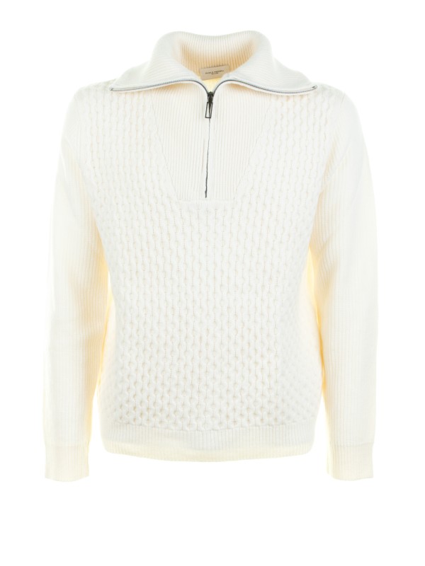 Maglia uomo panna con zip