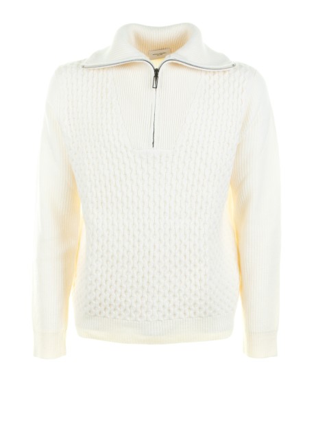 Maglia uomo panna con zip