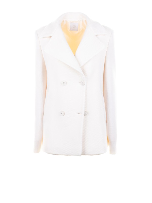 Cappotto doppiopetto donna bianco