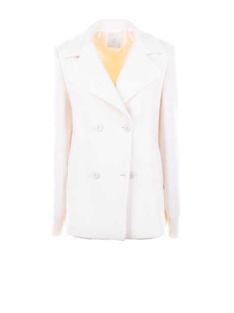 Cappotto doppiopetto donna bianco