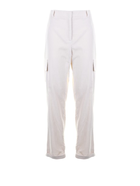 Women's Ivory Trousers with Side Pockets
