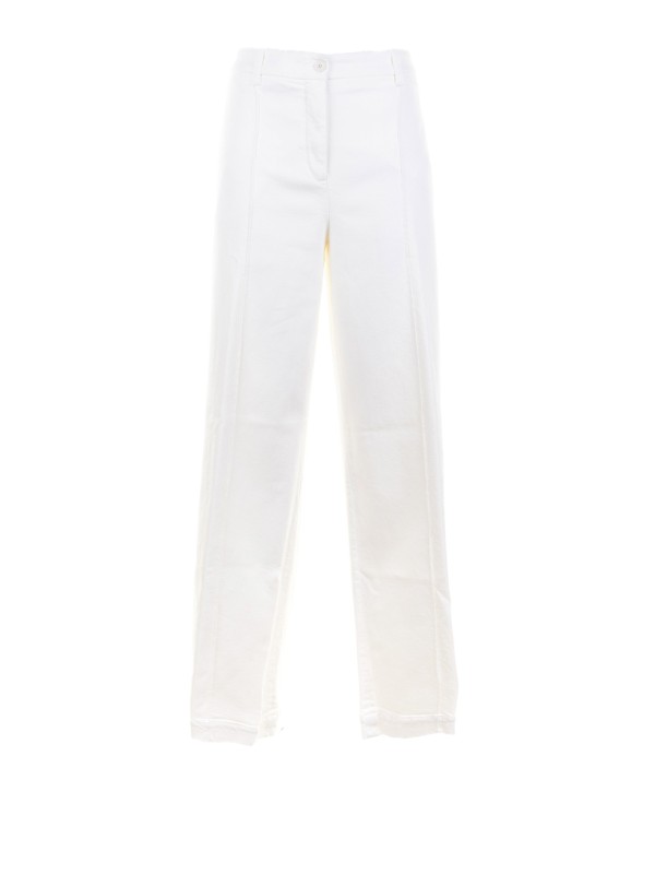 Pantalone bianco a vita alta donna Pantalone bianco a vita alta donna