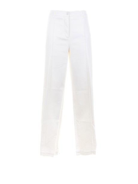 Women's High-Waisted White Trousers