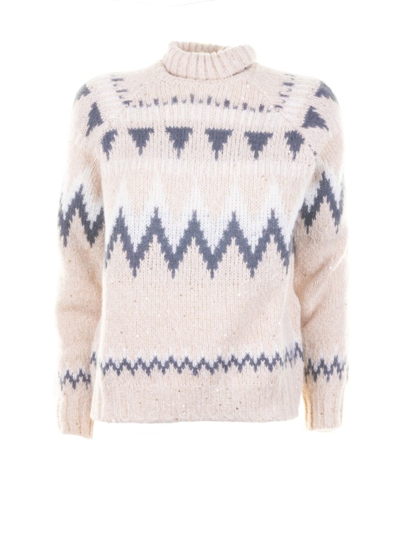 Maglia lupetto fantasia norvegese donna