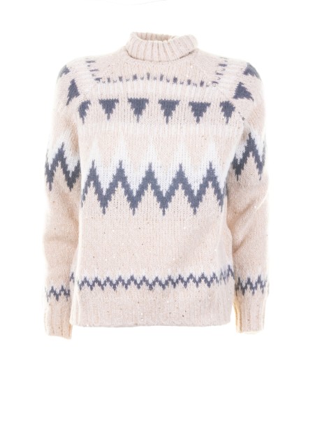 Maglia lupetto fantasia norvegese donna