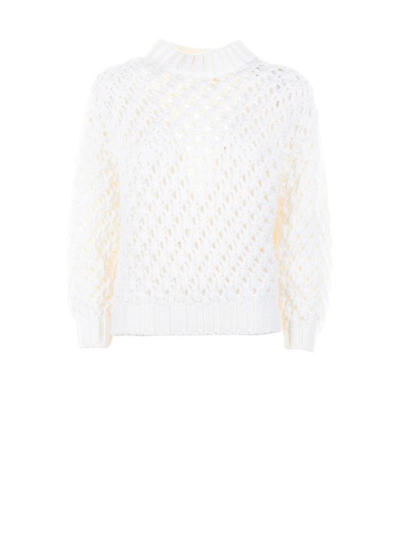 Maglia girocollo bianca donna