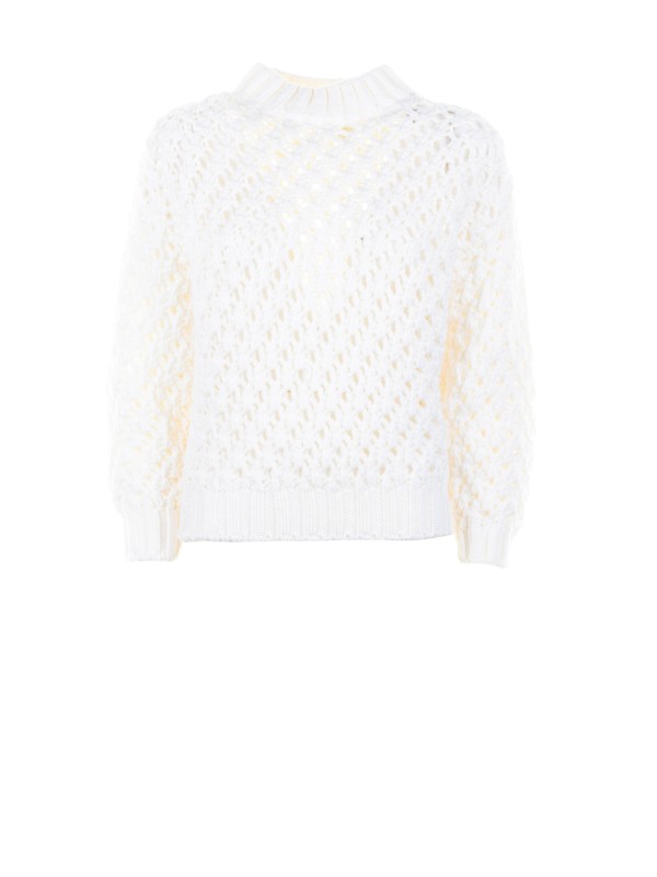 Maglia girocollo bianca donna Maglia girocollo bianca donna