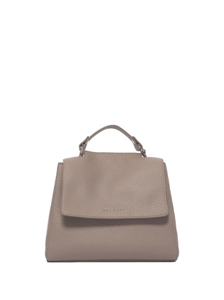 Borsa Sveva S tortora in pelle con tracolla