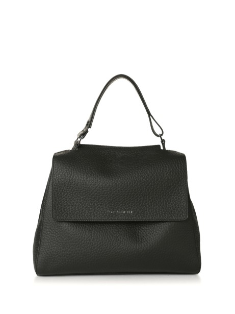 Borsa Sveva Soft Media nero in pelle con tracolla