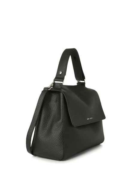 Borsa Sveva Soft Media nero in pelle con tracolla 2