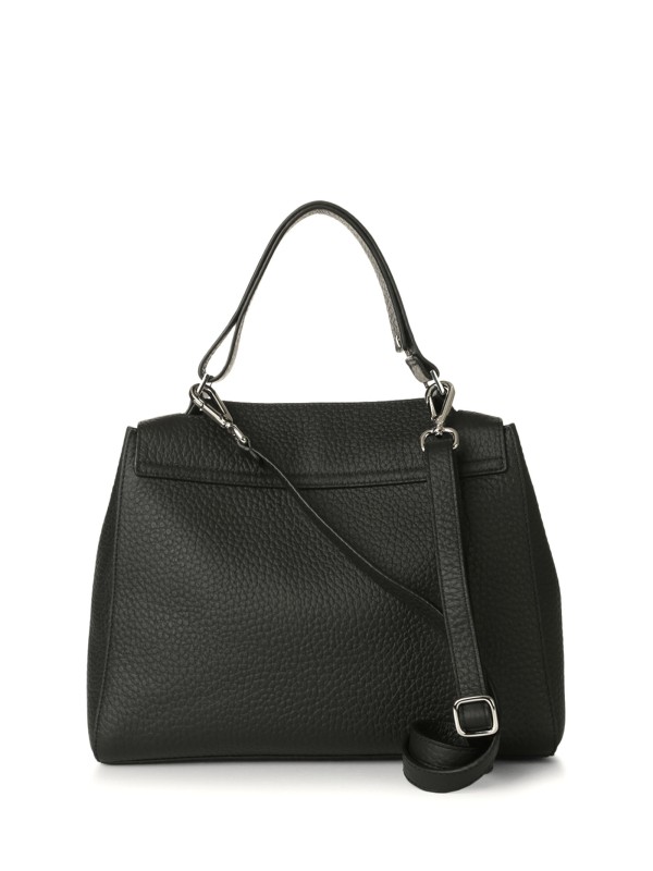 Borsa Sveva Soft Media nero in pelle con tracolla