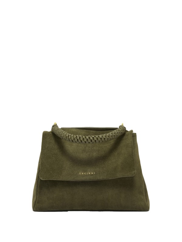 Borsa Peach verde bosco in suede