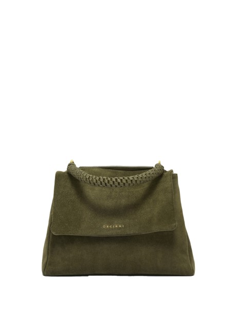 Borsa Peach verde bosco in suede