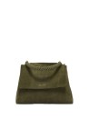 Borsa Peach verde bosco in suede