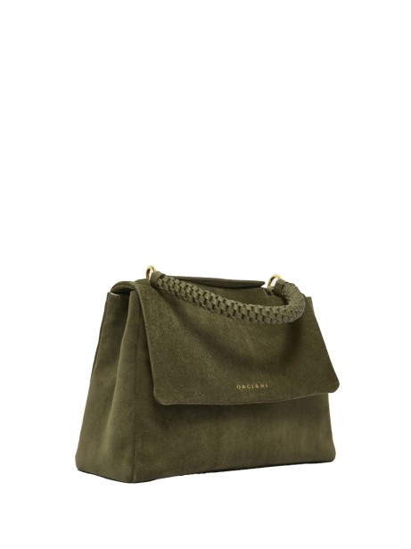Borsa Peach verde bosco in suede 2