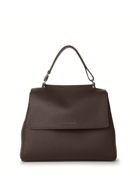 Borsa Sveva Soft Media testa di moro in pelle con tracolla