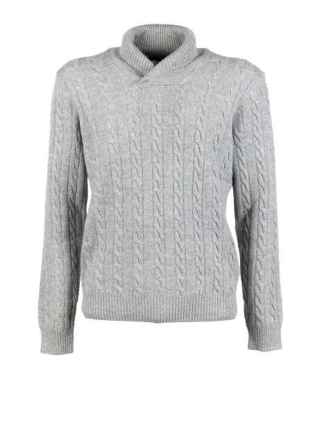 Maglia grigio con motivo a trecce uomo