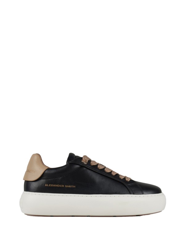 Sneaker Soho nero nude in pelle