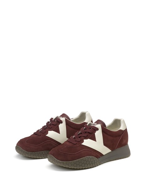 Sneakers uomo bordeaux in suede 2