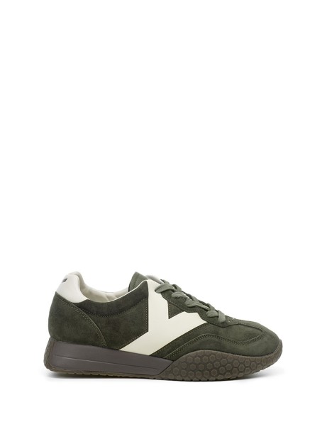 Sneakers uomo verde in suede