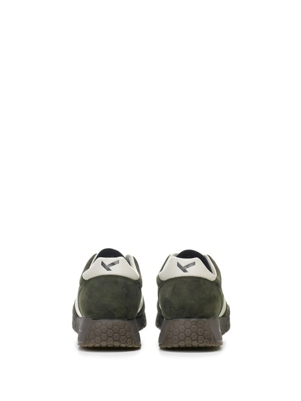 Sneakers uomo verde in suede