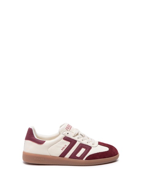 Sneakers Cloud bianco e bordeaux in nappa