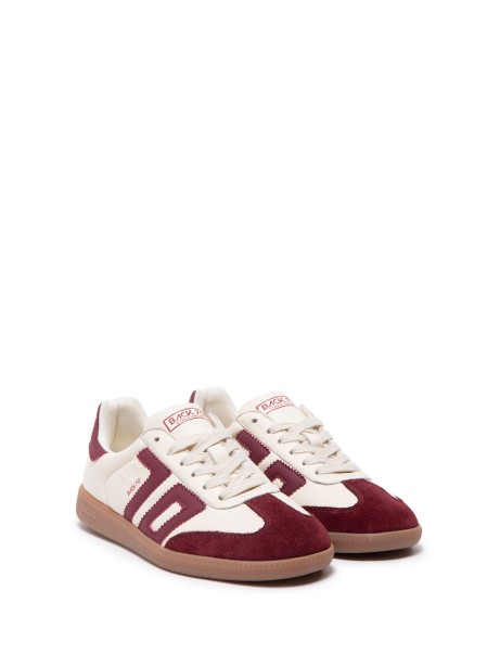 Sneakers Cloud bianco e bordeaux in nappa 2
